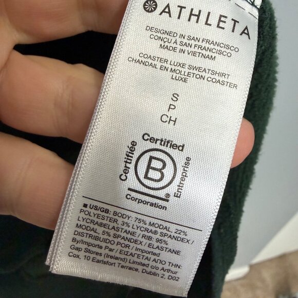 ATHLETA coaster luxe pullover sweatshirt in green size S - Picture 7 of 8